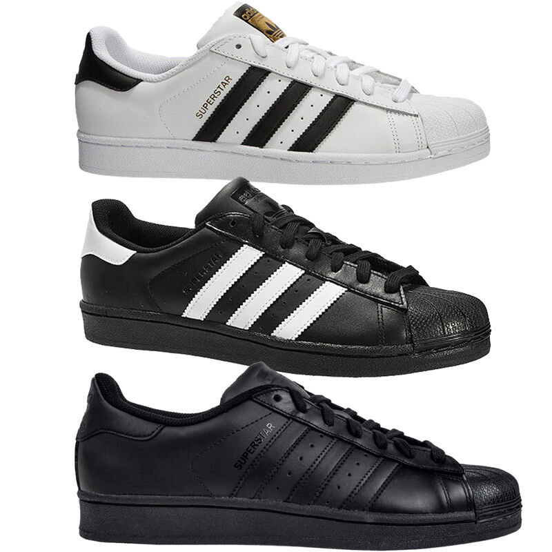adidas leather black trainers